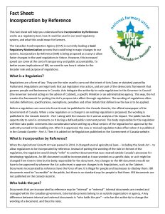 Fiche d’information – Incorporation par référence